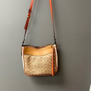 Coach Tan and Orange Crossbody Bag
